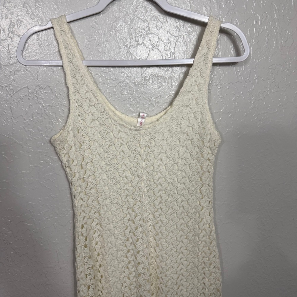Xhilaration Ivory Crochet High Low Maxi Dress Sleeveless Boho Cream Small - Picture 5 of 8